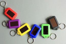 Solar Power LED Key Chain Night 3 LED Flashlight with Rechargable Battery Mini Keychain Multi-color Flashlights 2020