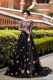 2018 New Elegant Lace Appliques A-Line Quinceanera Dresses Long Sleeve Tulle Sweet 16 Dresses Debutante 15 Year Party Dress BQ113