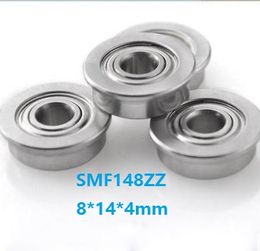 50pcs/lot SMF148ZZ S MF148ZZ 8x14x4mm Stainless Steel 440C Flange Deep Groove Ball bearing shielded 8*14*4mm MF148 ZZ Z