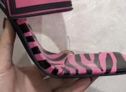 Designer-Op-Qualität Slide Summer Fashion Pfennigabsatz Hausschuhe PVC-Sandalen mit Box 10 cm Absatz 42 43