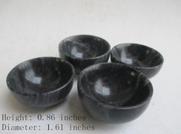 Chinese hand carved jade four small bowl.4 items