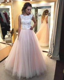 Setwell Jewel A-line Wedding Dresses Sleeveless Lace Appliques Sexy Backless Lace-up Blush Pink Bridal Gowns With Belt