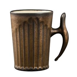 Coarse Pottery Coffee Mug Teacup Vintage Ceramic Master Tea Cup Creative Retro Milk Mug Home Decoration
