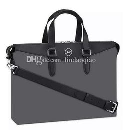 M40566 Bag 2020 Classic Style Mens Document Bags Real Leather Men Bag Shoulder Bag EXPLORER PVC Black Flower Printed Bags