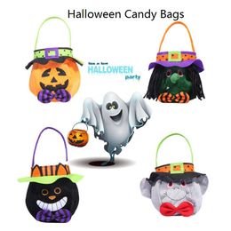 Kids Halloween Candy Bags Gold Velvet Pumpkin Bag Witches Candy Bucket Kids Halloween Gift Storage Bags Halloween Decorations