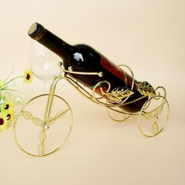 Metal Red Wine Rack Tricycle-shaped Wine Storage Holder Home Bar Beer Whisky Wine Bottles Display Shelf Wine Champagne Bottle Tabletop Holders Wine Glass Support Stand Home Decorative Ornaments Crafts