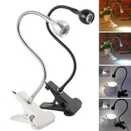 Flexible USB Clip-on Table Lamp LED Clamp Reading Study Bed Laptop Desk Light