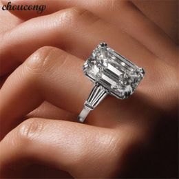 choucong 100% Real 925 sterling Silver Princess cut 3ct 5A cz stone Engagement Wedding band Rings For Women Bridal Jewelry