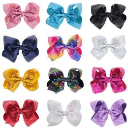 8 inch Girls Boutique Large Big Hair bow Sequins Shining Hair Accessories Hairpins Fashion Bow Hair Clips Best Gift Headwear