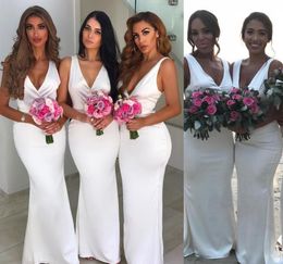 Deep V Neck Bridesmaid Dresses Long Boho Summer Country Garden Formal Wedding Party Guest Maid of Honor Gowns Plus Size Custom Made