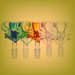 Colourful Glass Portable Animal Shape 14MM 18MM Male Interface Joint Bong Waterpipe Handpipe Smoking Bowl Oil Rigs Herb Container DHL Free