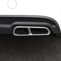 Car Exhaust Tail Pipes Decoration Frame For Audi A6 C7 2016-2018 Stainless Steel Tail Throat Pipe Modified Cover Trim226g
