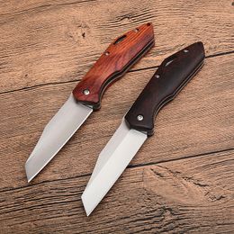 Top Quality Pocket Folding Knife 440C Satin Blade Rosewood Handle EDC Pocket Folding Knives With Original Retail Box