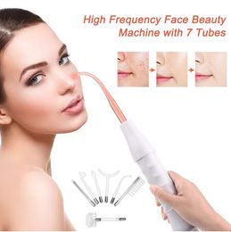 7in1 Portable High Frequency Facial Electrode D'arsonval Skin Care Spot Remover Face Body Spa Salon Beauty Equipment