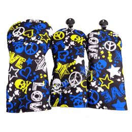 New Golf Driver Headcover High Quality Skull Pattern Waterproof Golf Headcover 1 3 5 Wood Head Cover For all Golf Clubs