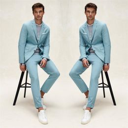 light blue men suits blazer wedding suit slim fit 2 pieces groom tuxedos best mens prom suits jacketpants custom made