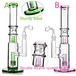 12.5 Inch Glass Bong Dab Rig Recycler Rig Tube Water Pipe with14mm Joint banger Oil Rigs Bongs