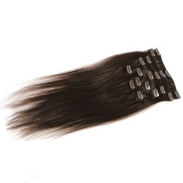 greatremy Colour 4 fast shipping 100 brazilian clipin hair extension 20 24 10pcs set 120g human hair extension straight hair