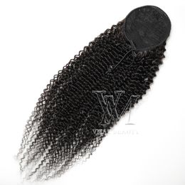 VMAE Brazilian Human Hair Ponytail Natural Color Kinky Curly 160g Horsetail Unprocessed Virgin Human Hair Extensions