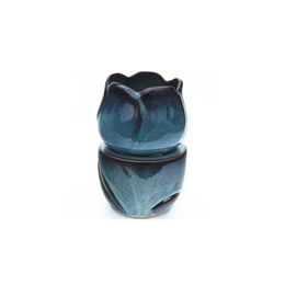 Tulip Shape Oil Warmer Fragrance Lamp Blue Reactive Glaze Ceramic Essential Burner Wax Melts Candle Aromatherapy Gift