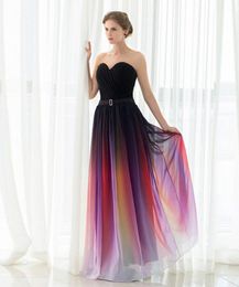 Elie Saab Evening Prom Dresses Belt Backless Gradient Color Black Chiffon Formal Occasion Party Gowns Real Photos Plus Size Sexy HY4249