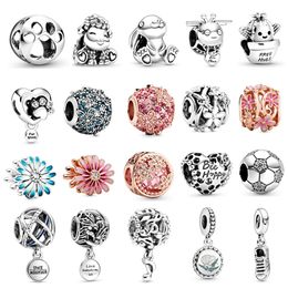 2020 925 Sterling Silver Spring Collection Paw Print Heart Bee Charms Openwork Daisy Flower Charm Fit Original Bracelet Fashion Jewellery Gift