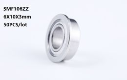 50pcs/lot SMF106 SMF106ZZ SF676 SF676-ZZ ZZ flange Deep Groove Ball Bearing Stainless Steel Miniature mini 6*10*3mm 6x10x3mm