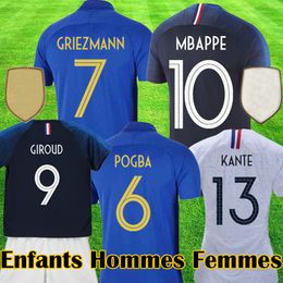 France Maillot 2019 100th Anniversary Maillot De Foot Avec La 2 Me étoile Nouveau 2018 World Cup Champions Griezmann Mbappe Coupe Du Monde Pogba Kante