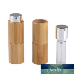 Empty Bamboo Perfume Bottle DIY Bamboo Glass Scent Spray Bottle Portable Perfume Tube fast shipping