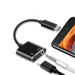 2 in1-Typ-C zu 3,5 mm Audio-Jack-Adapter für Huawei Aux Audio-Kopfhörer Ladegerät Ladekabel USB-C-Konverter Metall heißen Verkaufs