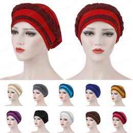 Women Hair Loss Muslim Braid Head Turban Wrap Cover Cancer Chemo Cap Hat India Glitter Bonnet Beanies Skullies Fashion