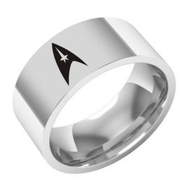 Star Trek logo stainless steel men's ring around European film and television