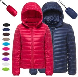 Winter Down Coat Female Ultralight Hooded Parkas Men Thermal Sports Down Coats Solid Casual Down Jackets Hoodies Outerwear Jumper Gift B6721