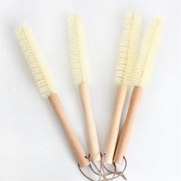 Japanese Style Wooden Long Handle Beech Cup Brush Bottle Brush Kitchen Supplies Household Brush Cup Cleaning Tool LX3006