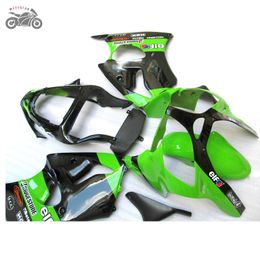 Free Custom Chinese fairings for Kawasaki ZZR600 2005 2006 2008 ZZR 600 05-08 ABS plastic green black Injection fairing aftermarket bodywork