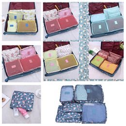 Travel Storage Bags Set Portable Tidy Suitcase Organizer Clothes Packing Closet Divider Container Bag 1set/6pcs Home StorageT2D5053