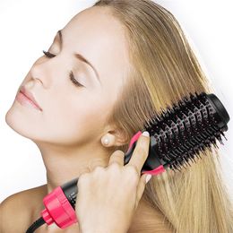 2 in 1 Multifunctional One Step Hair Dryer Brush Household Hot Air Brush & Volumizer Hair Curler Straightener Salon Hair Styling Tools