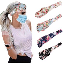 Fashion Mask Headband Button Anti-Tightening Mask Holder Headband Headwrap Protect Ears Mask Strap Extender Headwear Hair Band CCA12103