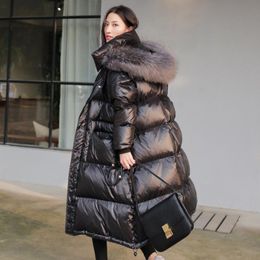 Thick Parka Coat Long Winter Jacket Women Down Hood Collar Fur Plus Size Female Lady Clothes Outwear Korean Puffer Quilted