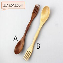 100pcs/lot Quality Wooden Spoon Forks Set Natural Wood Cutlery Coffee Tea Spoons Salad Fruit Fork