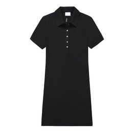 Fashion Brand Crocodile Women Polo Dress Casual Letter Logo Embroidery Summer Elegant Dresses Solid Black Red Female Dress