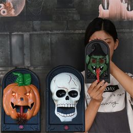 Halloween Decor Ghost Doorbell Decor with Scary Sound and Light Up Terror Scary Haunted House Decoration Party Supplies JK1909XB