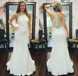 2020 New Wedding Dresses Halter Neck Sleeveless Lace Beading Wedding Gowns Real Images Mermaid Bridal Dress