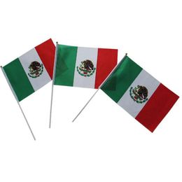 Mexico Hand Flag for Outdoor Indoor Usage , 100D Polyester Fabric Festival Make Your Own Flags, Free Shipping