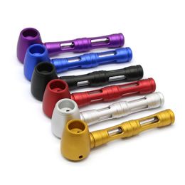 Colourful Multiple Uses Aluminium Alloy Glass Bong Philtre Tube Detachable Easy Clean Portable Innovative Design For Tobacco Smoking DHL Free