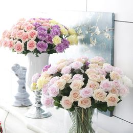 20pcs/lot New Artificial Flowers Rose Peony Flower Home Decoration Wedding Bridal Bouquet Flower High Quality 9 Colours