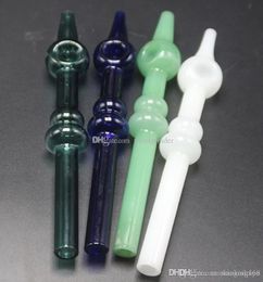 wholesale cheap 14cm glass tobacco pipe thick heady gourd handmade dry herb spoon pipe