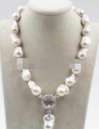Envío Gratis >>>> noble del encanto de la joyería de 15-23mm barroco blanco keshi renacer southsea collar de perlas