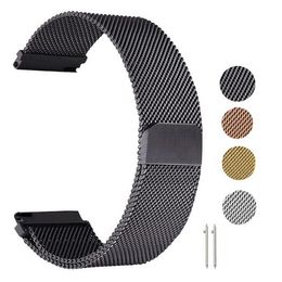 20mm 22mm Milanese Loop Watchband Bracelet Strap For Watch Active 40mm/Galaxy Watch 42mm Magnetic Stainless Steel Band