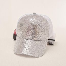 2019 Fashion Sequins Paillette Bling Shinning Mesh Baseball Cap Adjustable Women Girls Cap Hats For Party Club